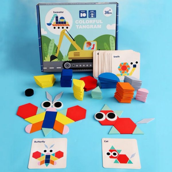 180 Piece Colourful Tangram