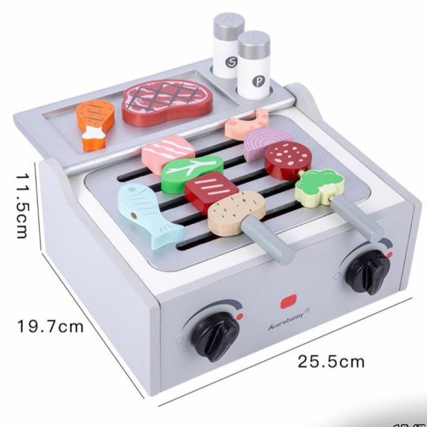 Alternative view of Wooden BBQ Griller Toy with Accessories