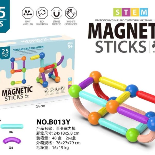 Alternative view of 25 Piece Magnetic Sticks