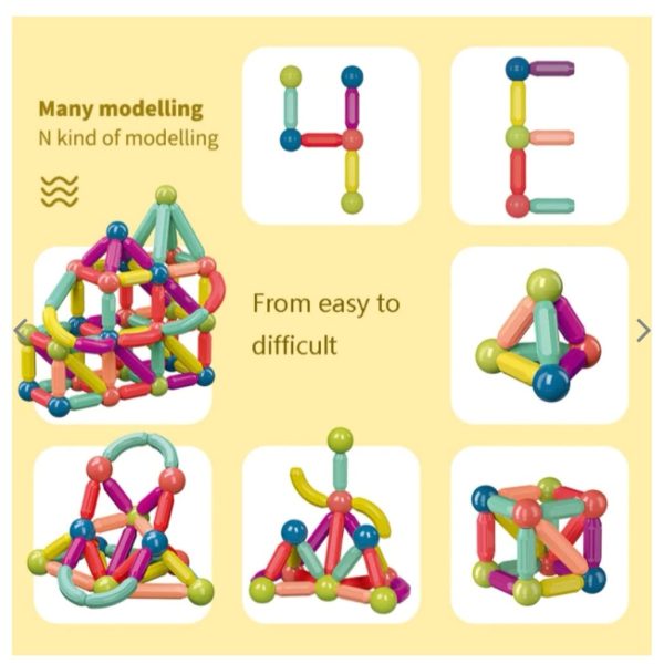 Alternative view of 64 Piece Magnetic Sticks