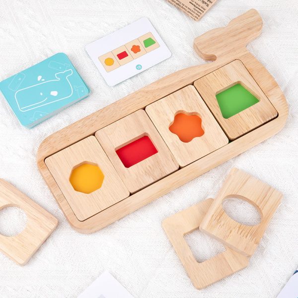 Alternative view of Wooden Whale Matching Puzzle