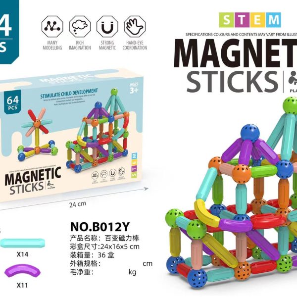 64 Piece Magnetic Sticks