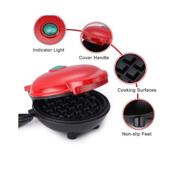 Alternative view of Non Stick Electric Mini Waffle Maker - Red