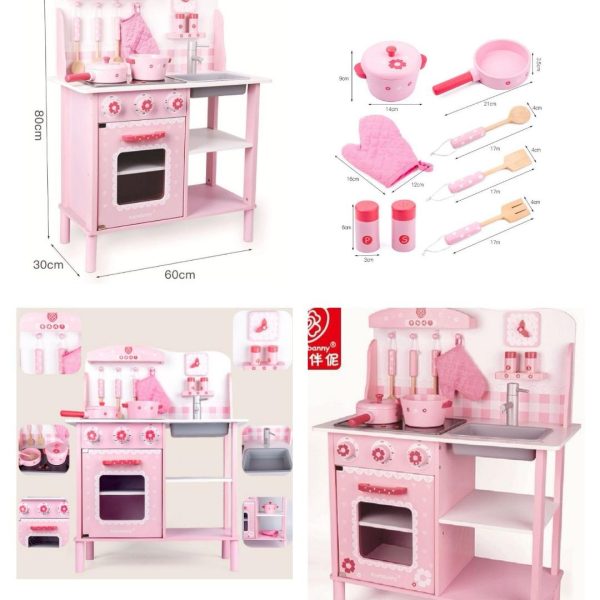Wooden Kitchen and Refrigerator