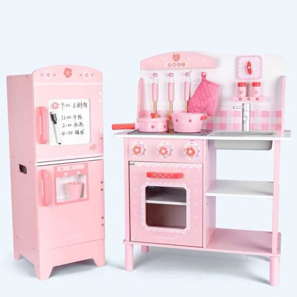 Alternative view of Wooden Kitchen and Refrigerator