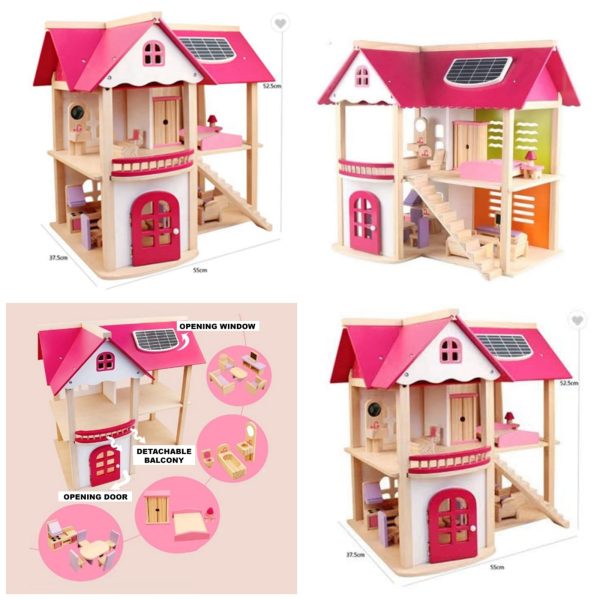Wooden Pink Doll House
