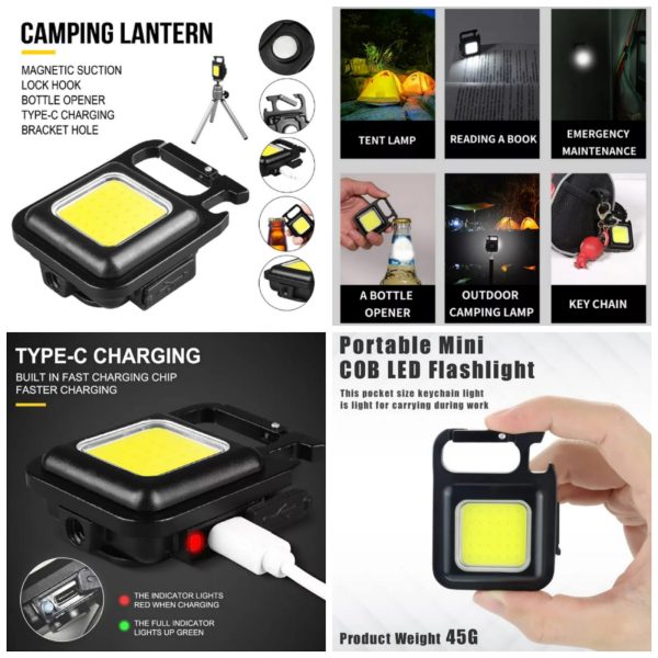 Rechargeable Led Keychain with Bottle Opener