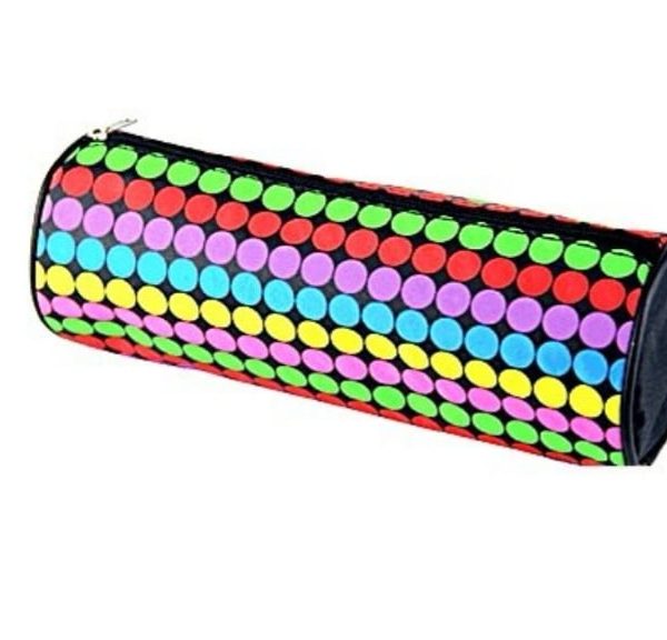 Pencil Case Retro Dots Round