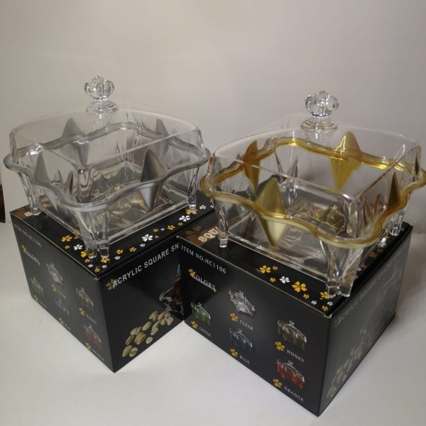 Acrylic Clear Square Snack Bowl