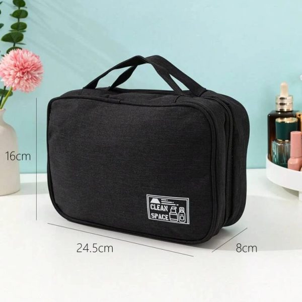 Alternative view of 1pc Dry & Wet Separation Foldable Makeup Bag