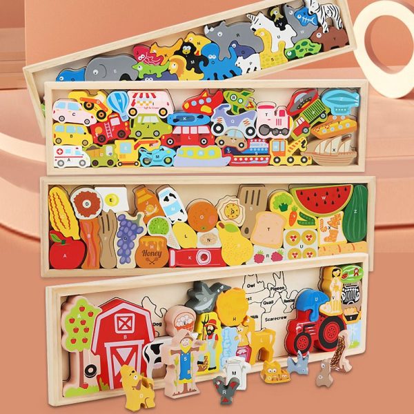Wooden Cognitive Alphabet Matching Puzzle