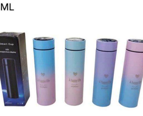 500ml Insulated Flasks with Lcd Temperature Display - Pastel 2 tones