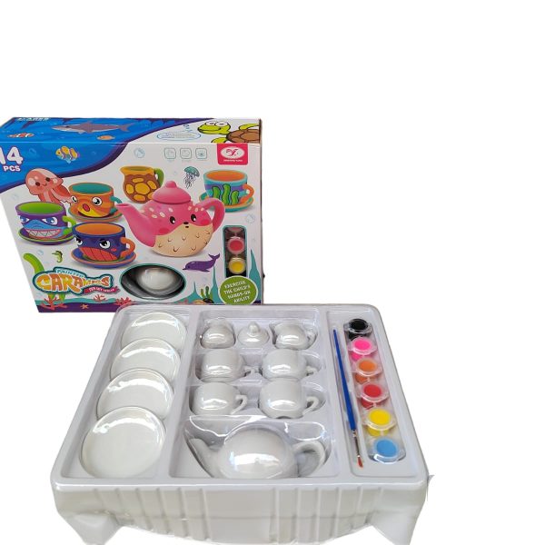 Alternative view of 14 Piece Painted Ceramic Tea Set