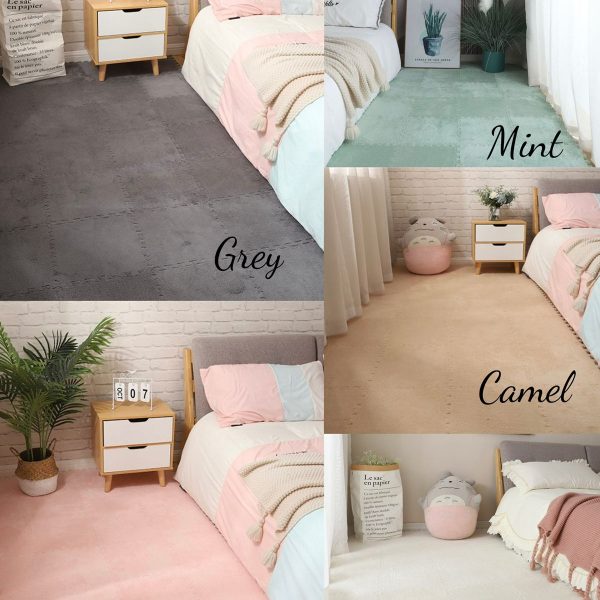 10pcs Fluffy Puzzle Foam Floor Mat