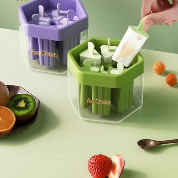6 GRID ICE CREAM MOULD WITH ICE BUCKET.