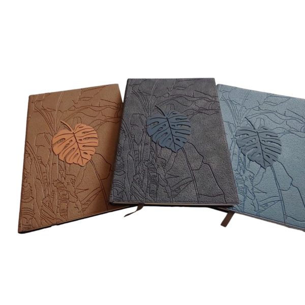 Leatherette Leaf Design Notebooks