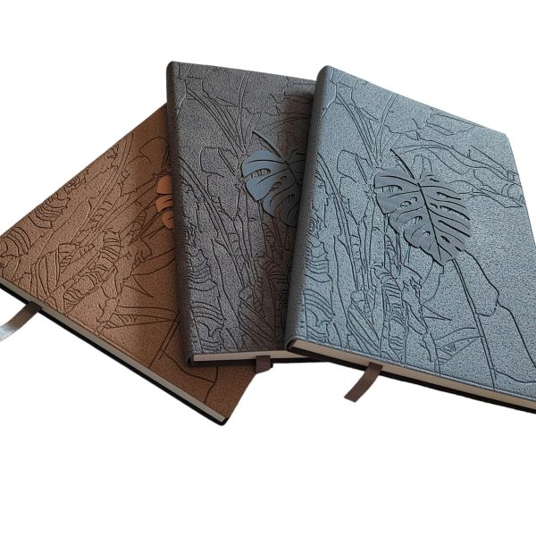 Alternative view of Leatherette Leaf Design Notebooks