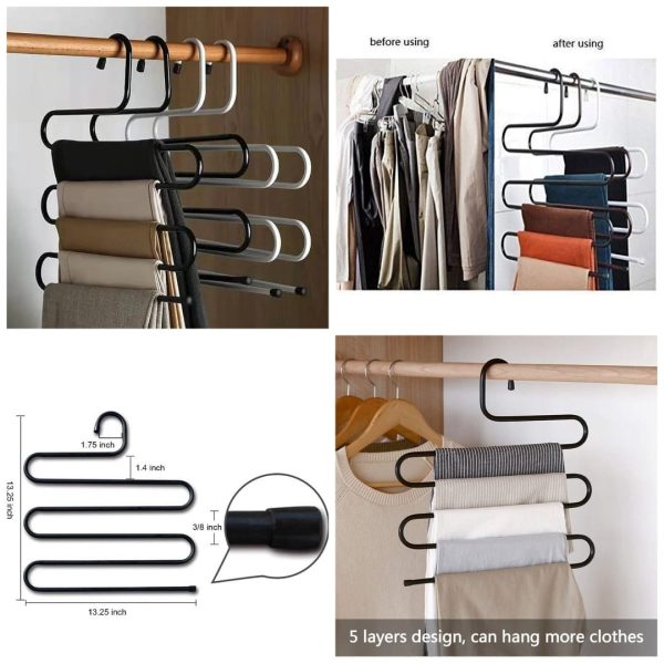 Alternative view of 5 Layers S Shape Multi-Functional Clothes Hangers 