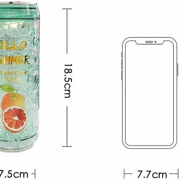 Alternative view of Crushed Ice Design Pop Cans with Straw