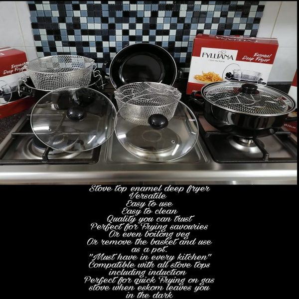 FYLLIANA STOVE TOP FRYER POT WITH GLASS LID