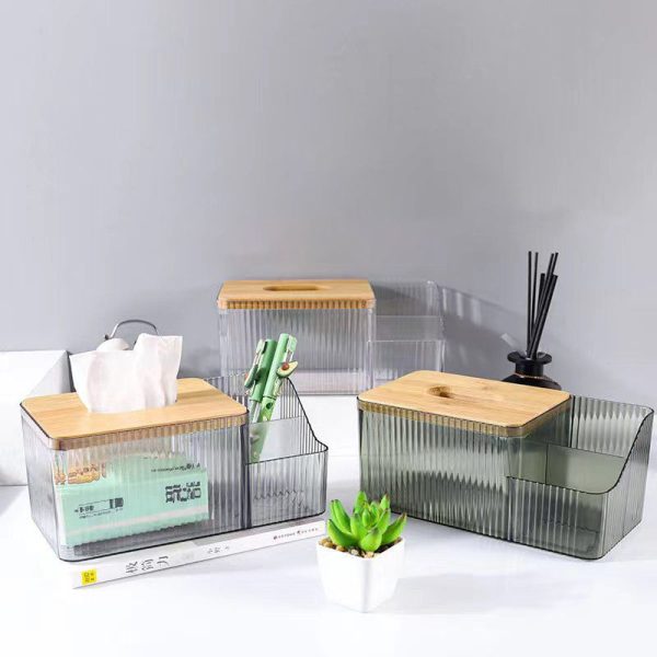 Tissue Storage Box with Wooden Lid
