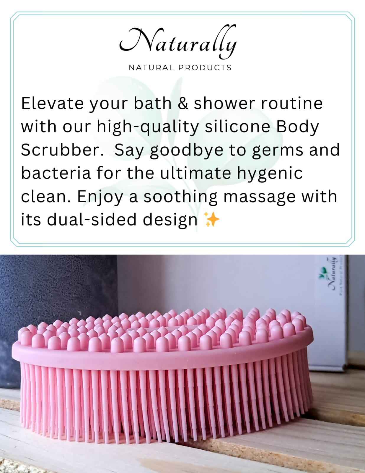 Naturally Silicone Bath Scrubber & Massage Brush - Image 2