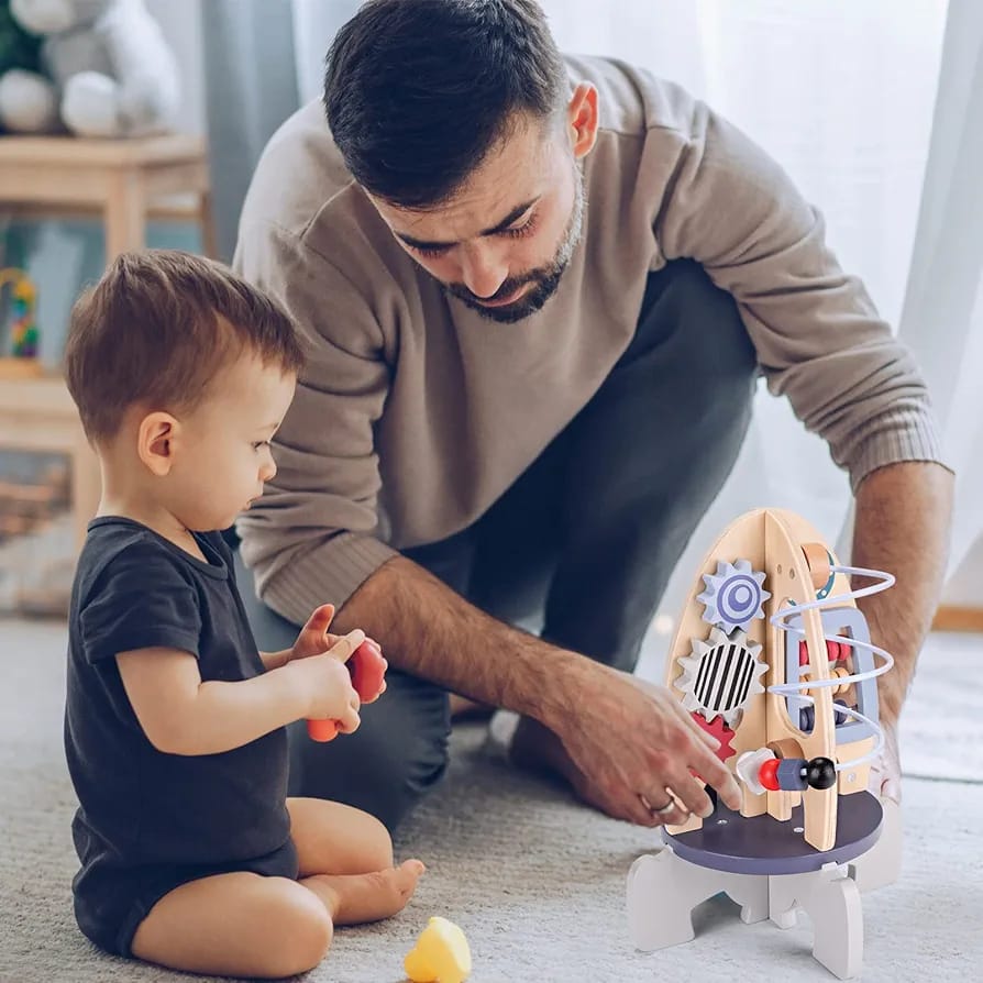 Wooden Montessori Activity Busy Board Rocket - Image 7