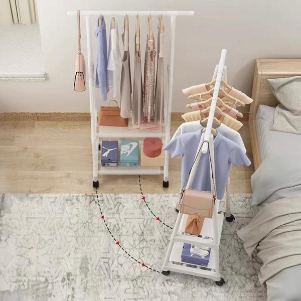 Alternative view of Standing Triangle Clothes Display Rack With Storage Shelf Rack
