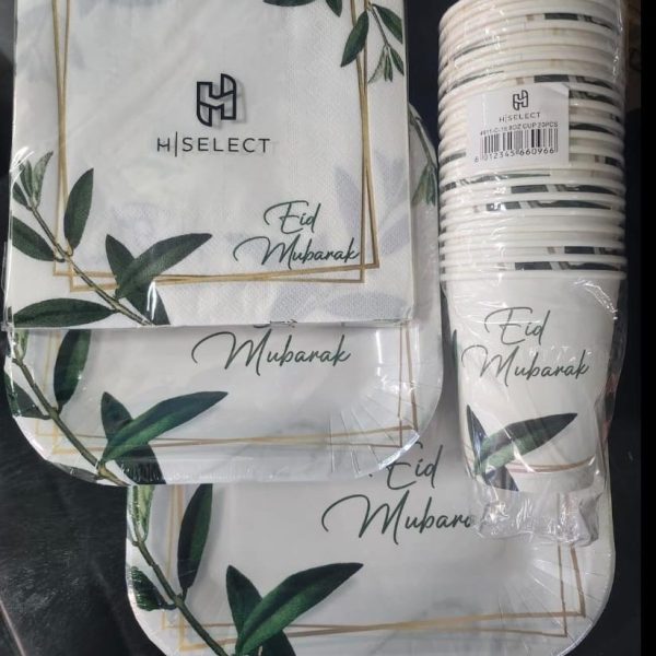 80 Piece Eid Mubarak Disposable Sets