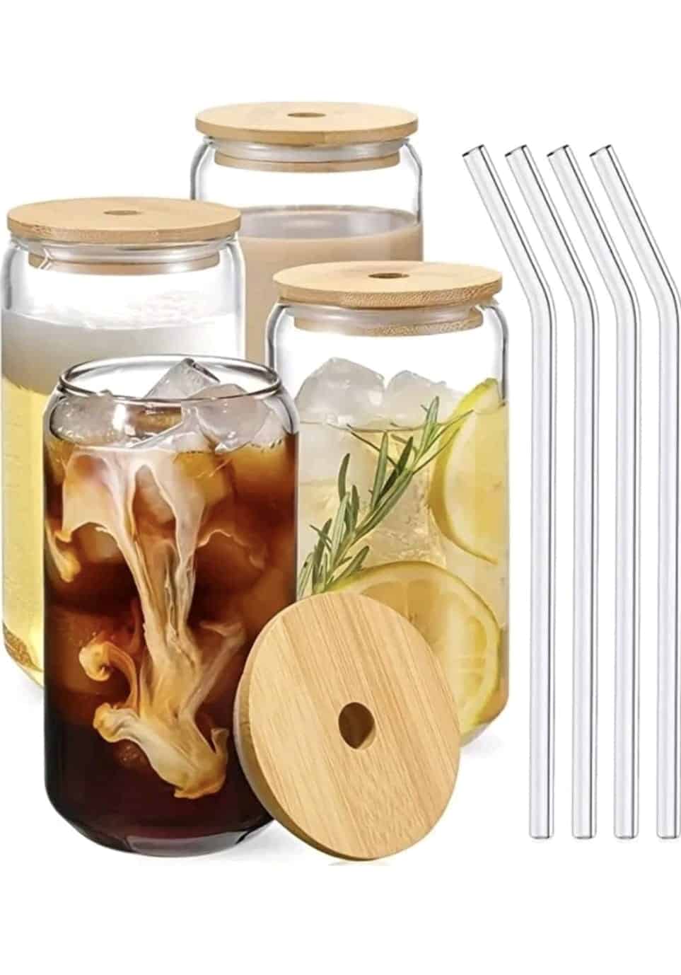 Bamboo glass and glass straw product image