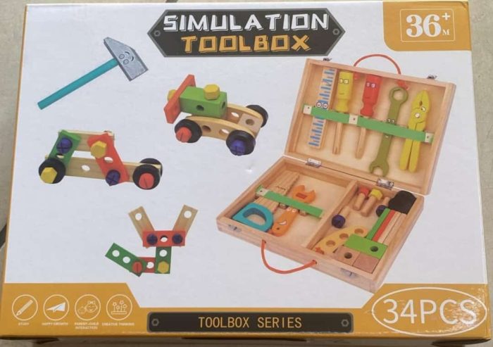 34 Piece Wooden Simulation Tool Box