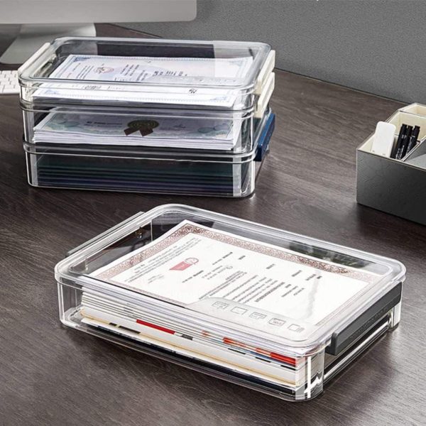 A4 Size Transparent Document Organizer Box