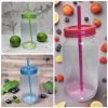 Beverage Plastic Bottle and Straw 500ml