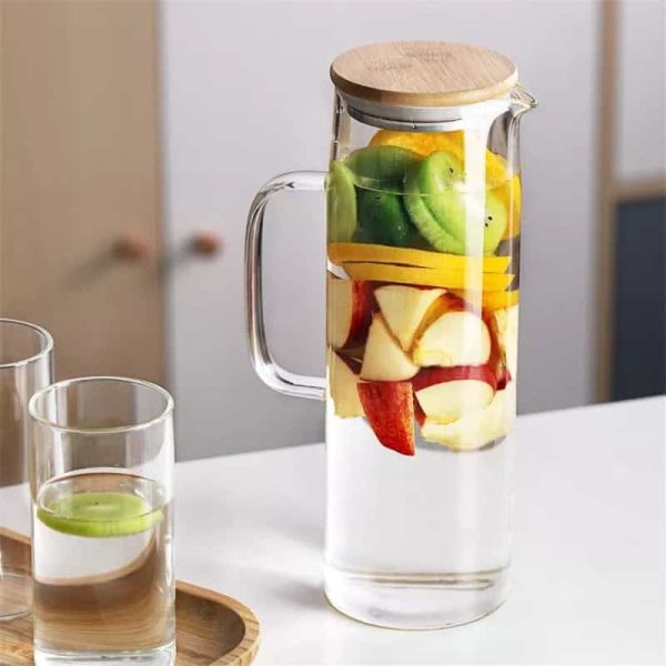 1.5 litre Borosilicate Glass Jug with Bamboo Lid