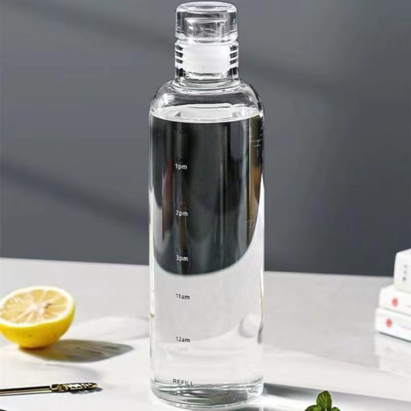 500ml Large Capacity Glass Bottle With Time Marker - SET OF 2