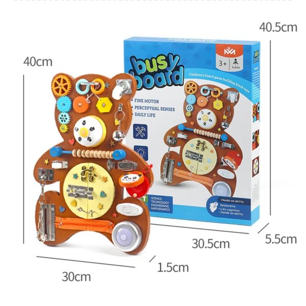 Alternative view of Montessori Bear Wooden Busy Board