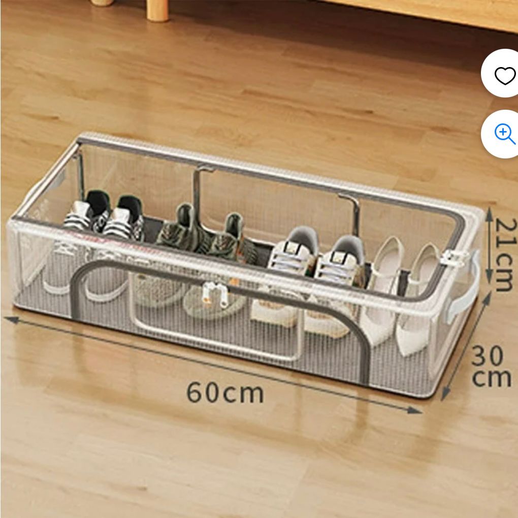 PVC Shoe Storage Box Foldable Underbed Shoe Organiser - Image 2