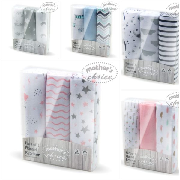 Mothers Choice Pack of 3 Flannel Receivers