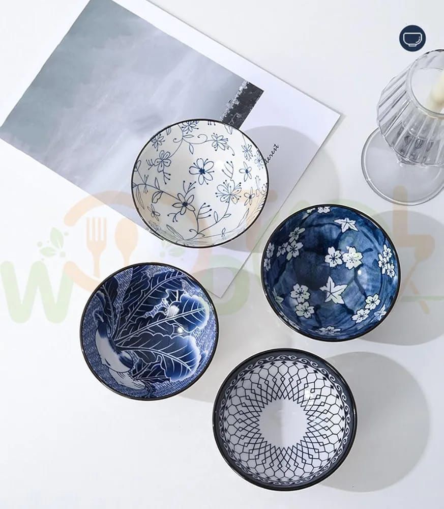Japanese Style Ceramic set of 4 - Image 4