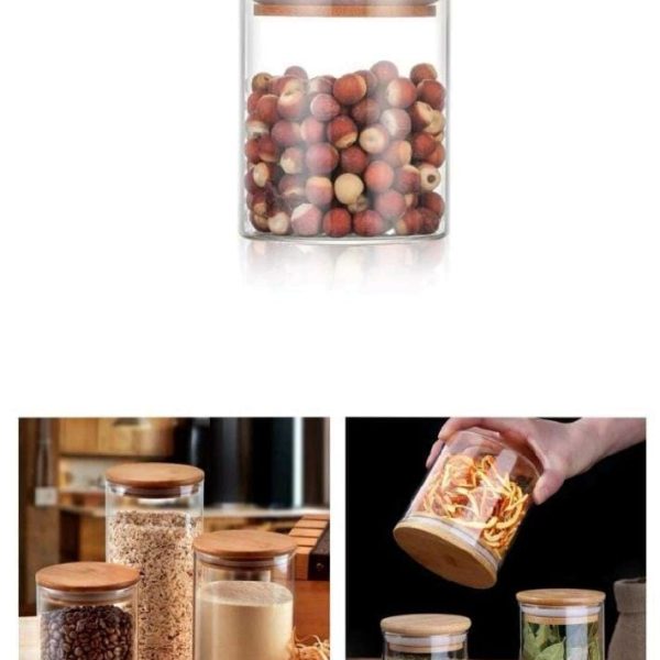 Borosilicate Glass Jar with Bamboo Lid