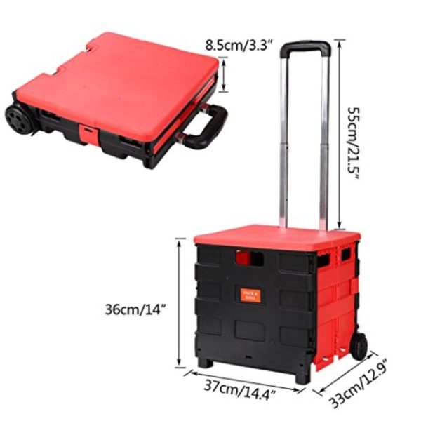Alternative view of Multifunctional Folding Portable Storage Cart with Wheels