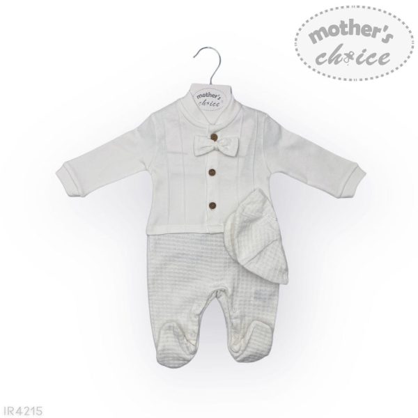 Mothers Choice White 2 Piece Formal Baby Grow Set
