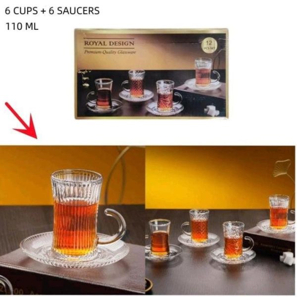 Alternative view of Turkish Tea Glass Cups Set of 6 (110ml)