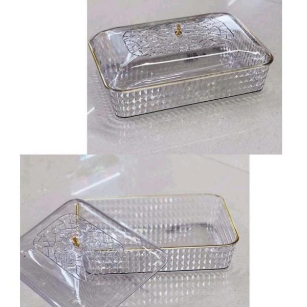 Acrylic Rectangular Serving Tray with Lid