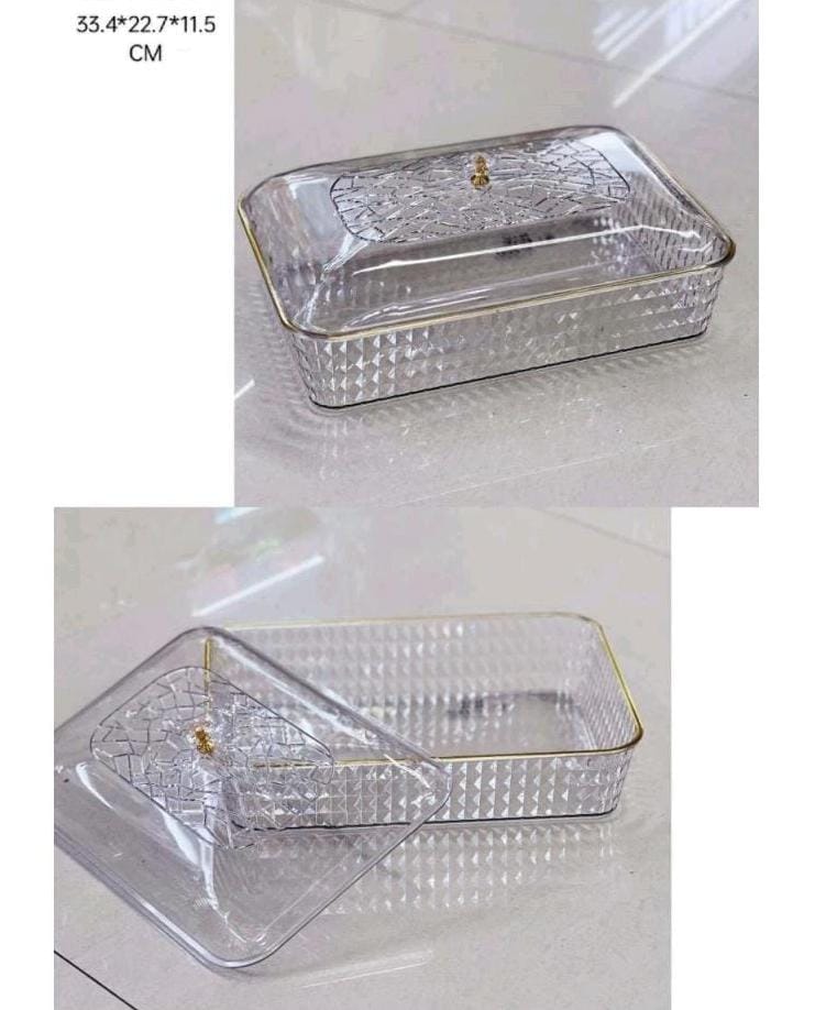 Acrylic Rectangular Serving Tray with Lid