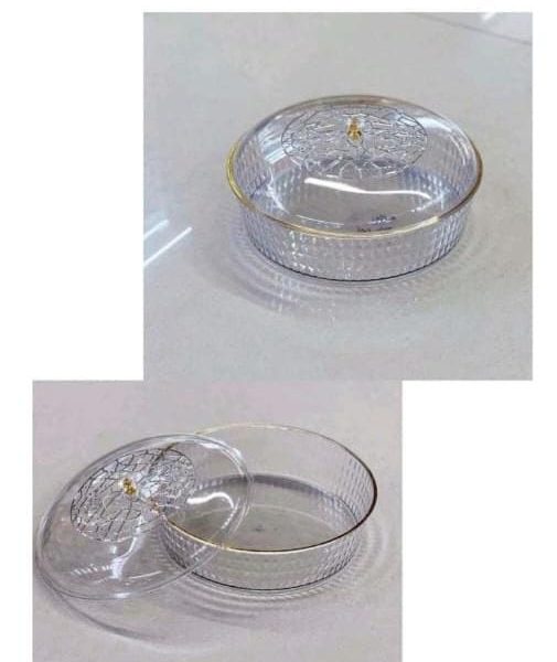 Acrylic Round Serving Tray with Lid
