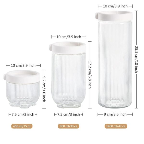 Alternative view of Bailock 3 Piece Glass Cannister
