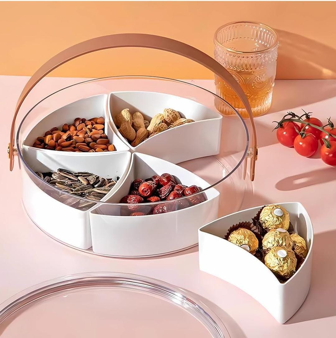 Divided Serving Tray with Lid and Handle