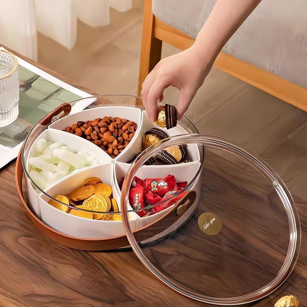 Divided Serving Tray with Lid and Handle - Image 3
