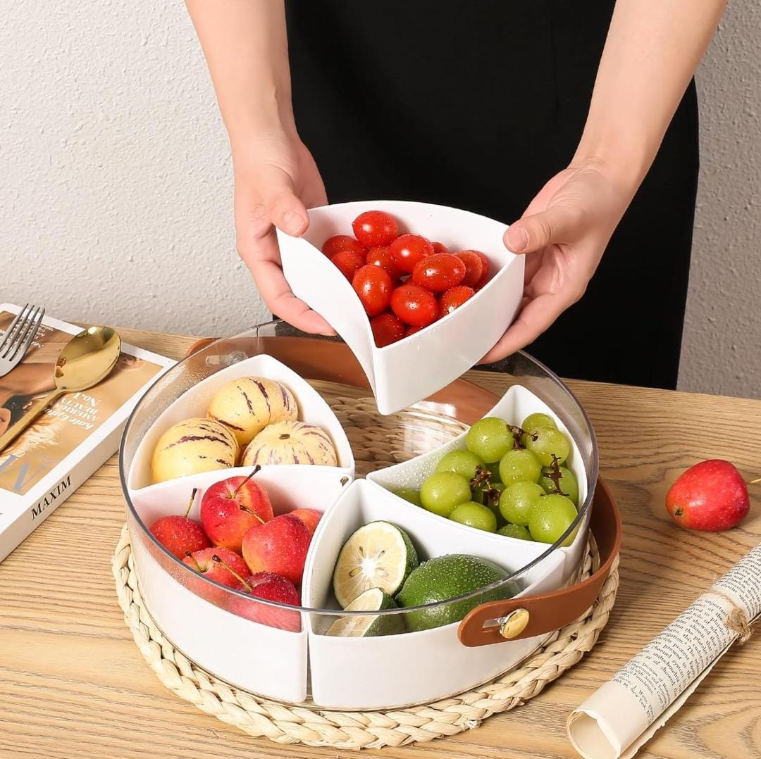 Divided Serving Tray with Lid and Handle - Image 4